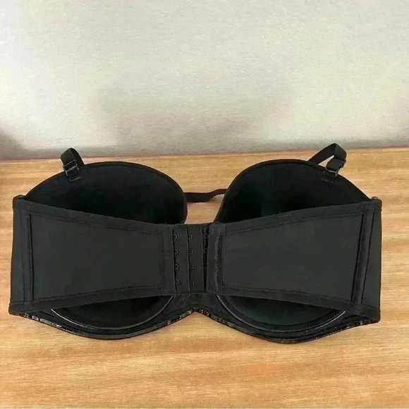 Vanity Fair Black Strapless Smooth Back 5 Way Stretch Bra Women’s Size 36DD - Picture 5 of 16